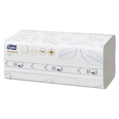 Tork 100889 Xpress Premium komprimierte Papierhandtücher Multifold H2 Z-Falz 21 x 24 cm, 2-lagig, weiß