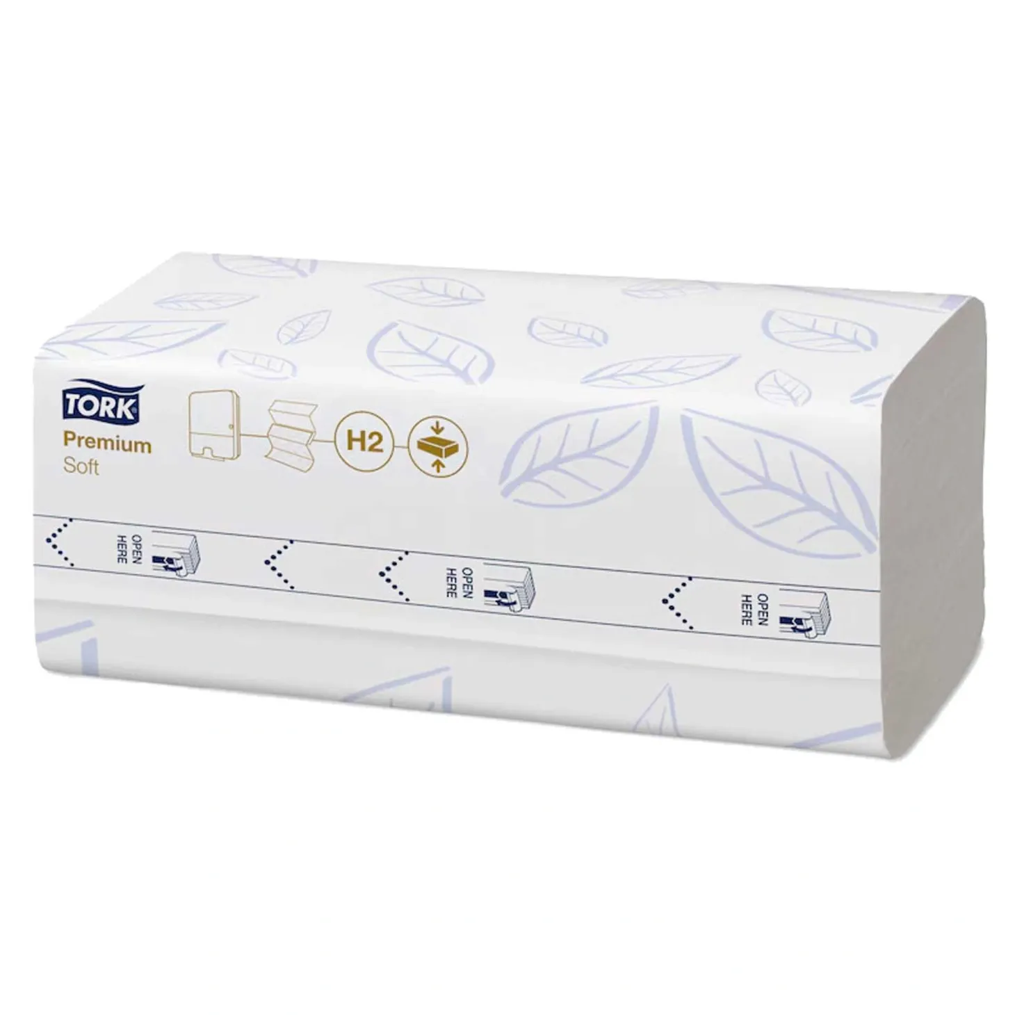 Tork 100889 Xpress Premium komprimierte Papierhandtücher Multifold H2 Z-Falz 21 x 24 cm, 2-lagig, weiß