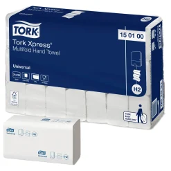 Tork 150100 Xpress Universal Handtücher Multifold H2 19,6 x 25,5 cm, 1-lagig, weiß
