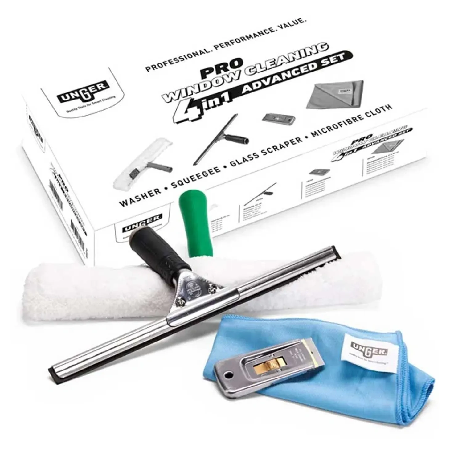 Unger PRO Advanced 4in1 Glasreinigungsset, 4-teilig