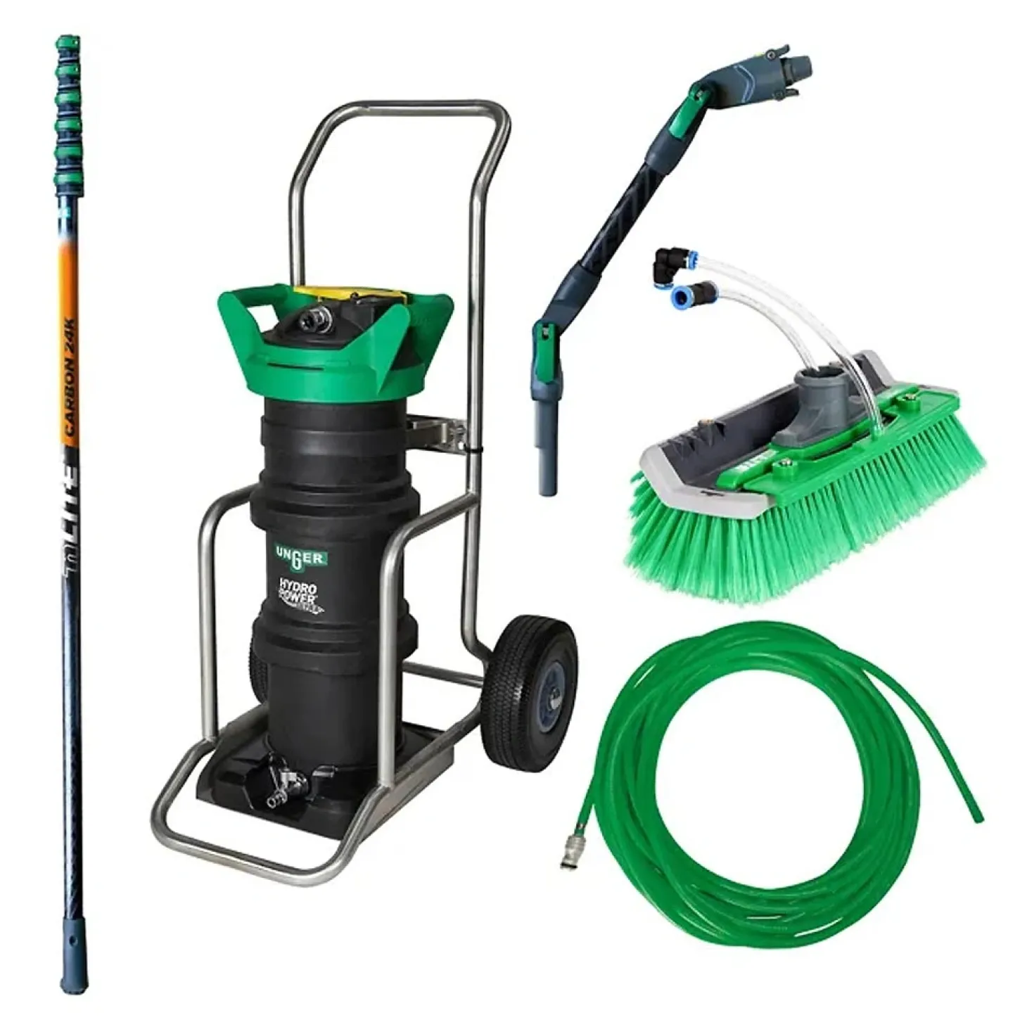Unger Reinwasser Set HydroPower Ultra LC, DI Set Fortgeschrittene Carbon 24 K 8,6 m