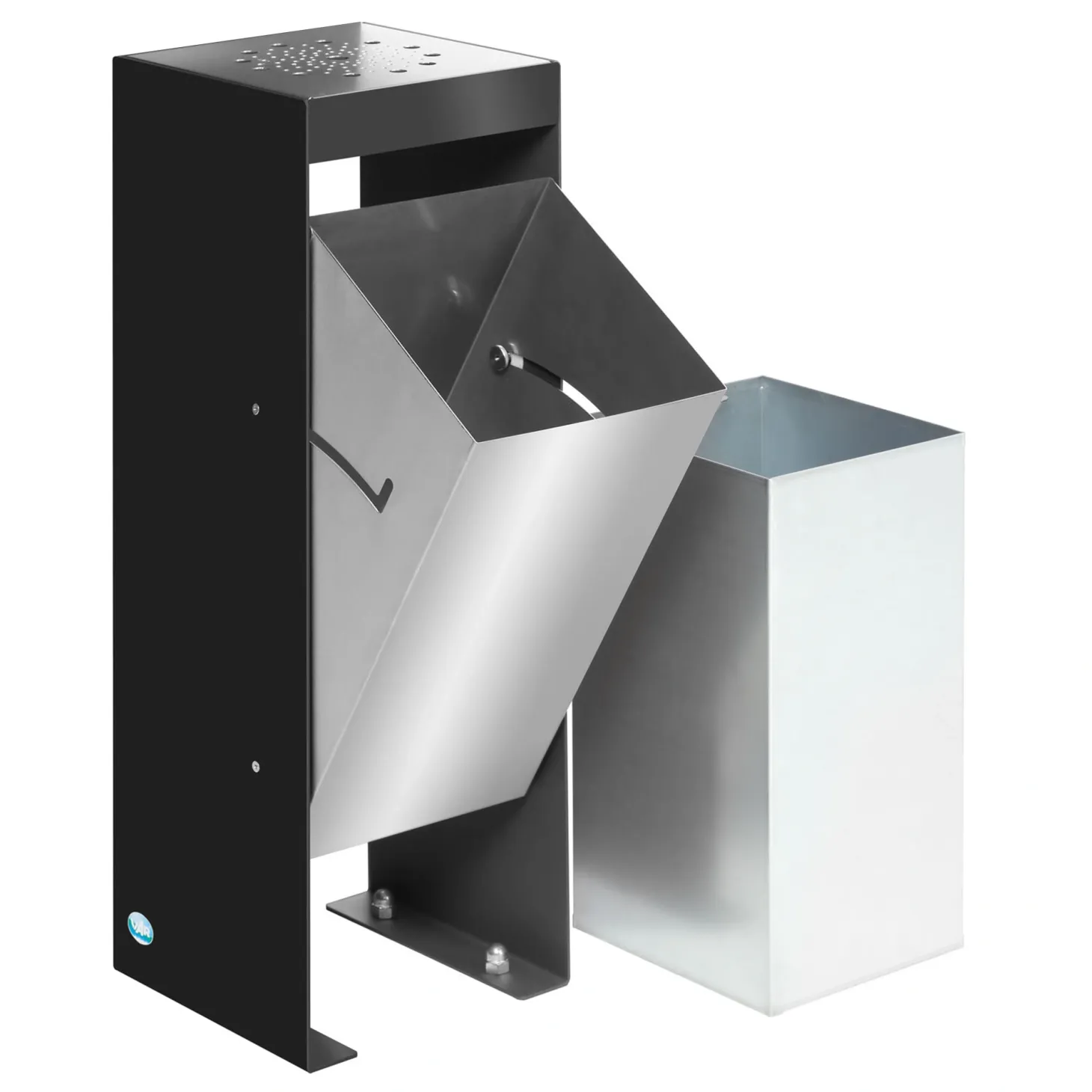 VAR Abfallsammler mit Ascher Q 25, 60 Liter