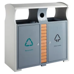 Vepa Bins Abfallbehälter für Abfalltrennung draußen 2x39 Liter inkl. Batteriebox
