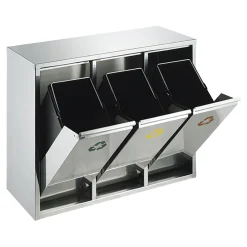 Vepa Bins Wertstoff-Sortieranlage 3x15 Liter Edelstahl