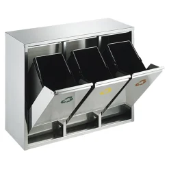 Vepa Bins Wertstoff-Sortieranlage 3x8 Liter Edelstahl