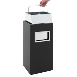 V-Part Ascher-Papierkorb 14 Liter mit Einwurföffnung