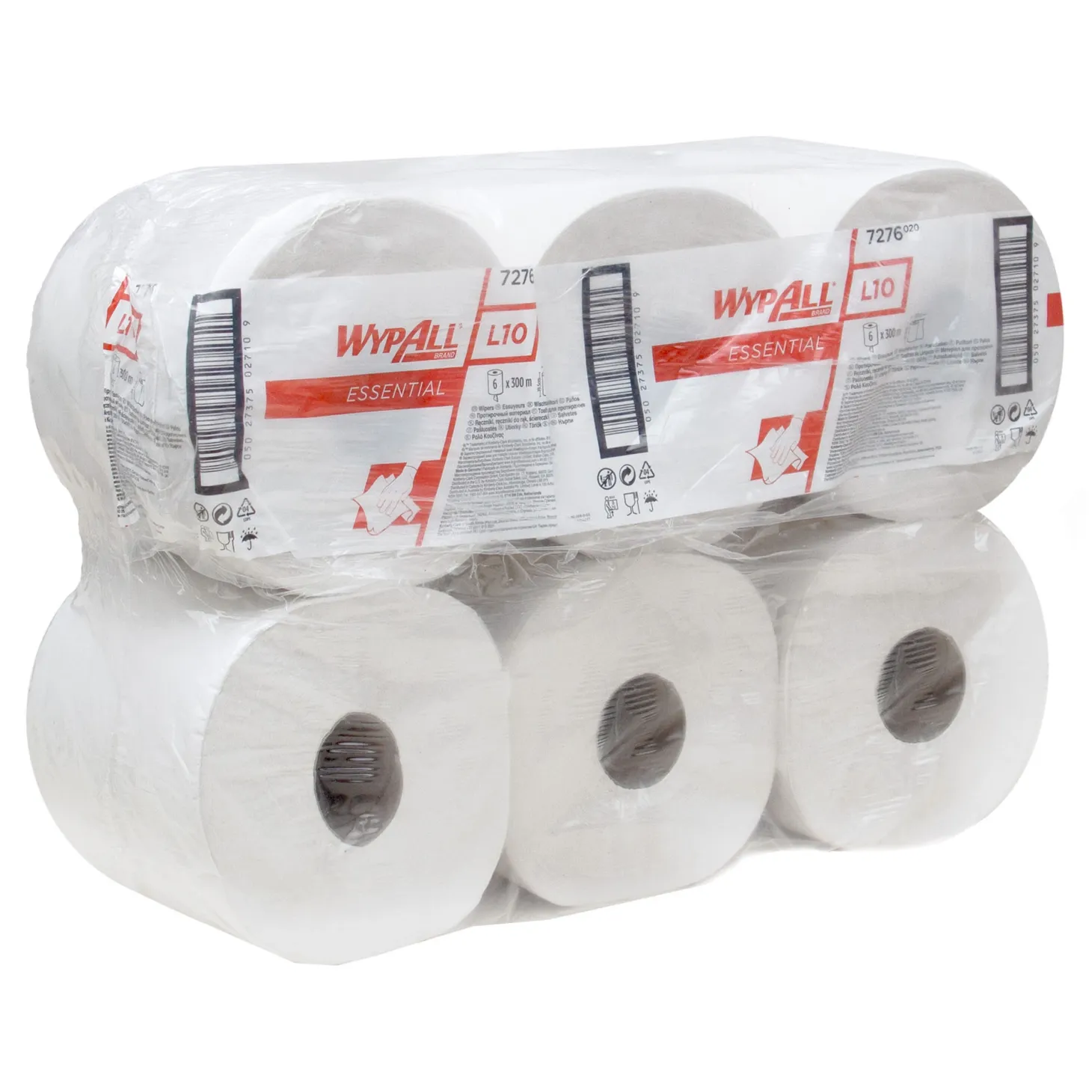 WypAll 7276 Essential Wischtücher L10 Zentralentnahme 1-lagig, 19,5 cm breit, 6 x 300 Meter