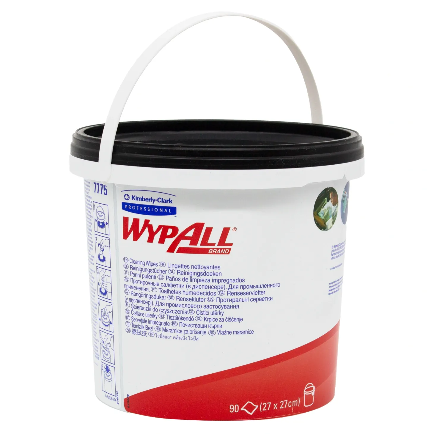WypAll 7775 Reinigungstücher grün im Spendereimer, 27 x 27 cm, 540 Tücher