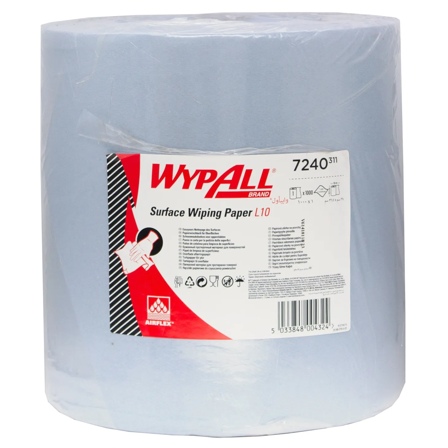 WypAll 7240 Xtra Industriewischtücher Jumbo Großrolle L10 blau 1-lagig, 33 cm breit, 1000 Tücher